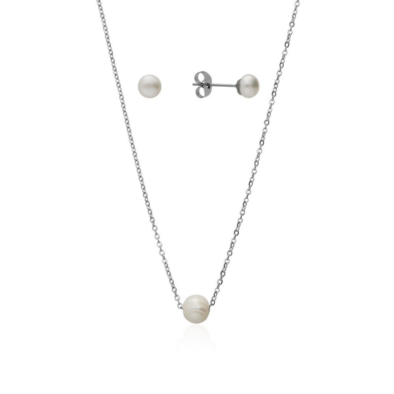 CONJUNTO PERLA BARROCA ACERO