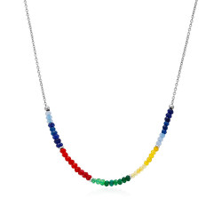 COLLAR CRISTAL COLORES ACERO