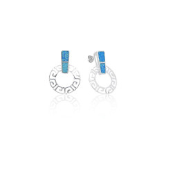 PENDIENTES OPALO AZUL