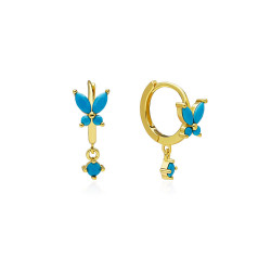 PENDIENTES MARIPOSAS TURQUESAS