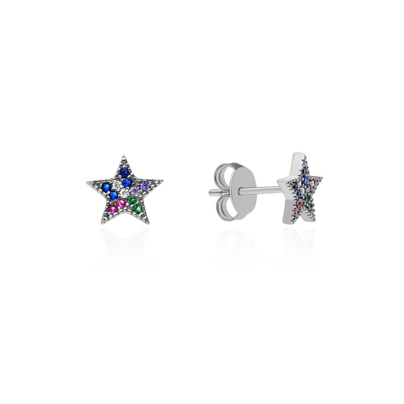 PENDIENTES ESTRELLA CIRCONITAS COLORES