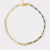 PULSERA DORADA CIRCONITAS DE COLORES