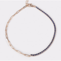 PULSERA DORADA AZUL. PLATA...