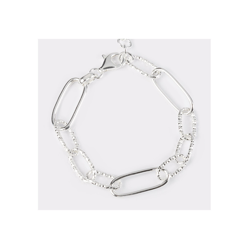 PULSERA ESLABONES. PLATA DE LEY