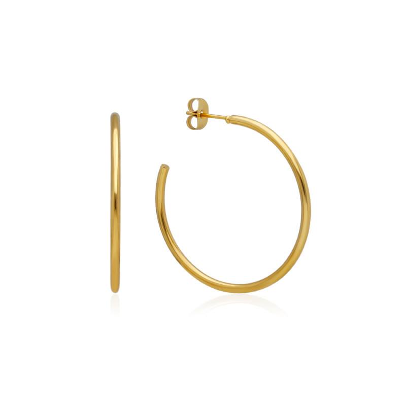 PENDIENTES ARO LISO. ACERO.