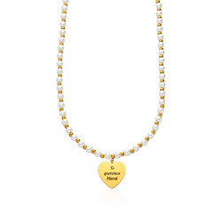 COLLAR AMORE. PERLAS. ACERO...