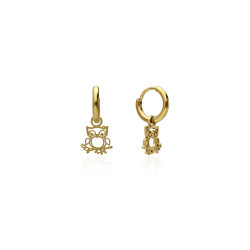 PENDIENTES BUHO. ACERO DORADO.