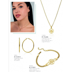 PENDIENTES ARO LISO. ACERO DORADO.