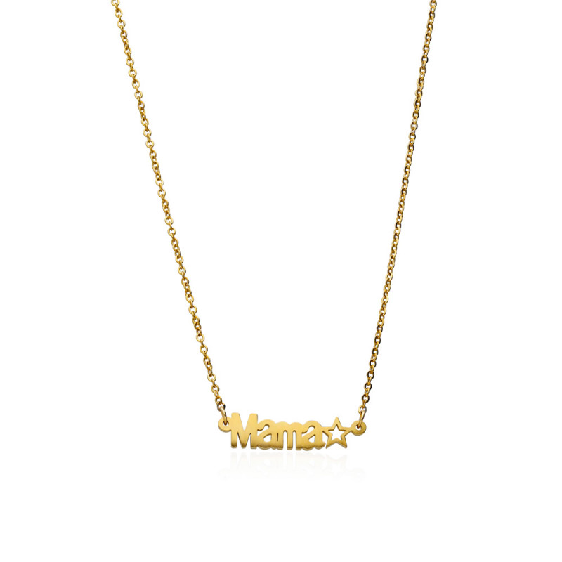 COLLAR ESTRELLA MAMA. ACERO DORADO.