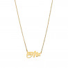 COLLAR MAMÁ LETTERING. ACERO DORADO.