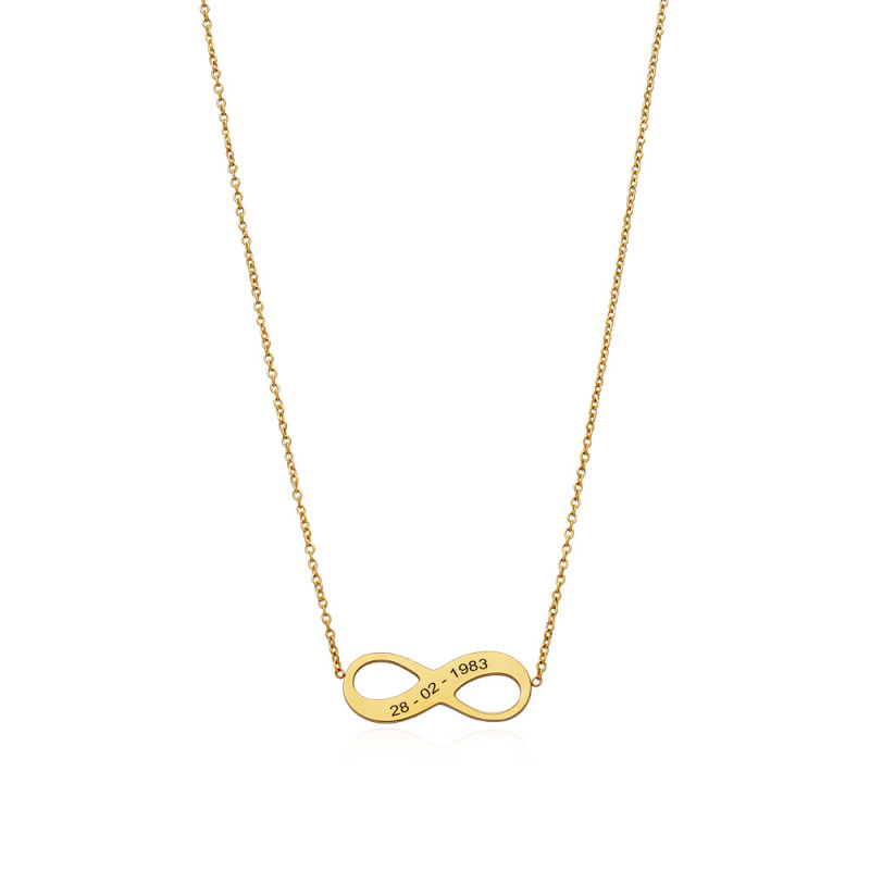 COLLAR INFINITO NOMBRES PERSONALIZABLE. ACERO DORADO