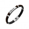 PULSERA PIEL NEGRA Y CORDÓN CENTRAL ACERO 316 L
