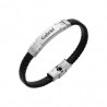 PULSERA TRENZADA PIEL ACERO 316 L