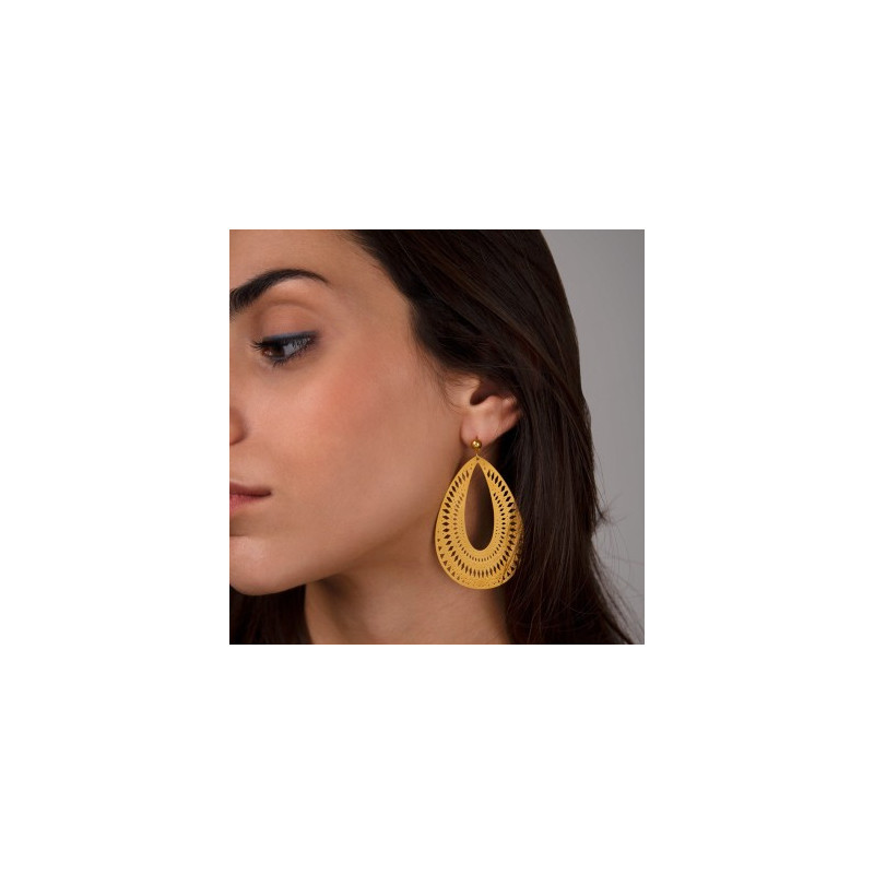 PENDIENTES ARO MANDALA ACERO 316 L