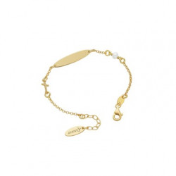 PULSERA PLACA Y CRUCES PLATA LEY 925