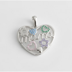COLGANTE CORAZÓN MAMA COLOR