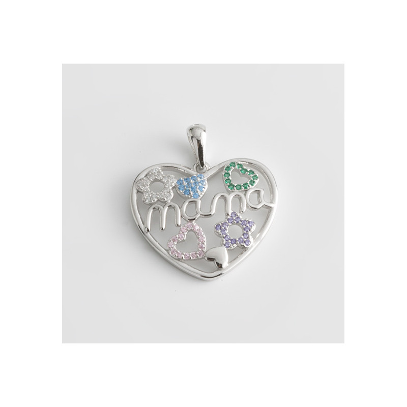 COLGANTE CORAZÓN MAMA COLOR